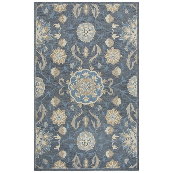 Rizzy Rugs Resonant Area Rug RS912A Dark Gray Scrolls Shaded 5' x 8' Rectangle
