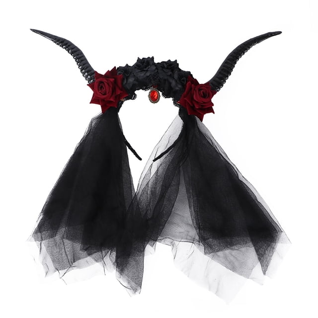 Diadema gótica con cuerno de antílope para pelo Retro, accesorio para el cabello para Halloween, 1 ud.