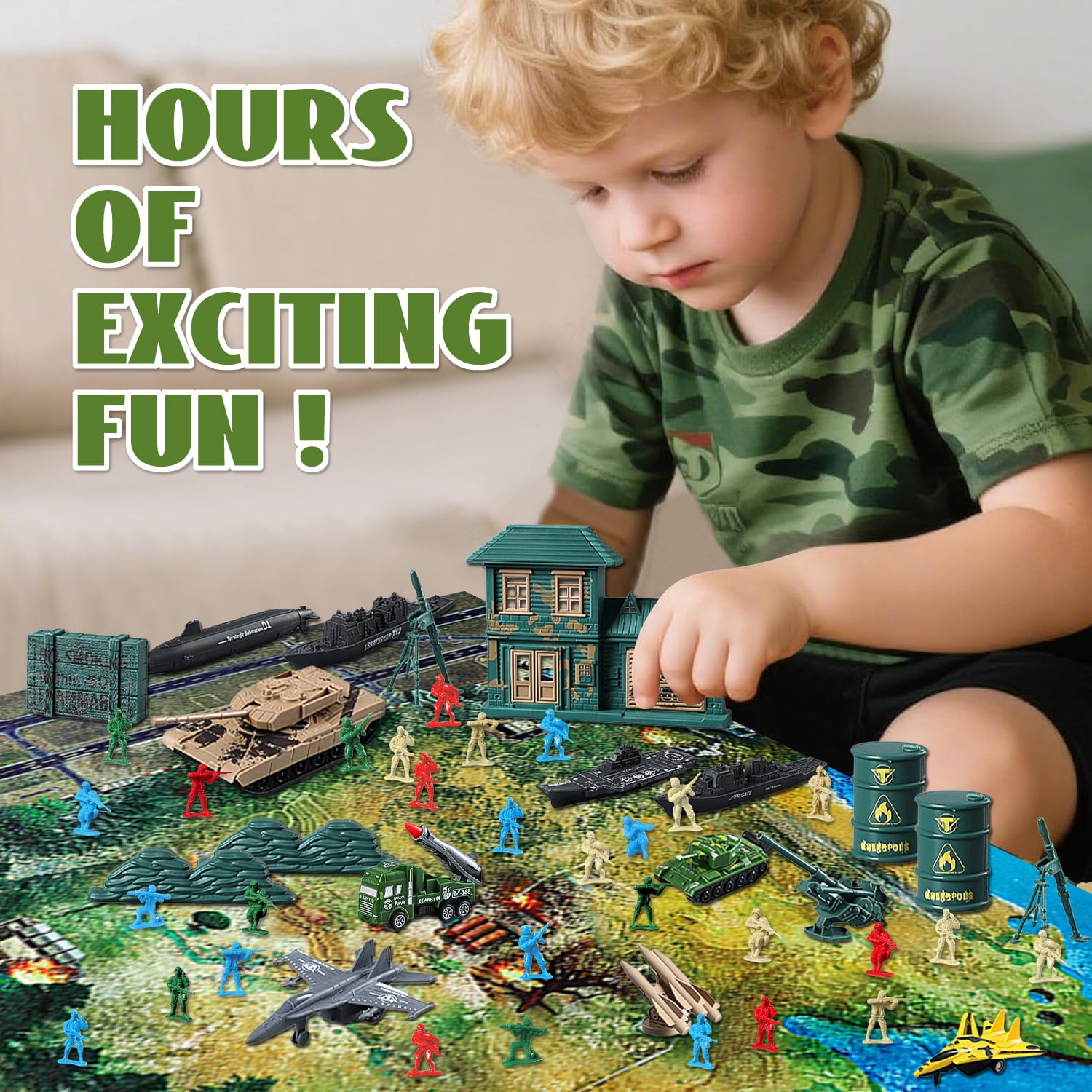 120 Pcs Army Men Toys, Toy Soldiers for Boys, Plastic Action Figures, Soldier Military Playset, Gift for Boy