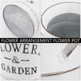 thumbnail image 2 of Metal Flower Bucket White For Garden Planters 1Set 12.2X7.9In, 2 of 5