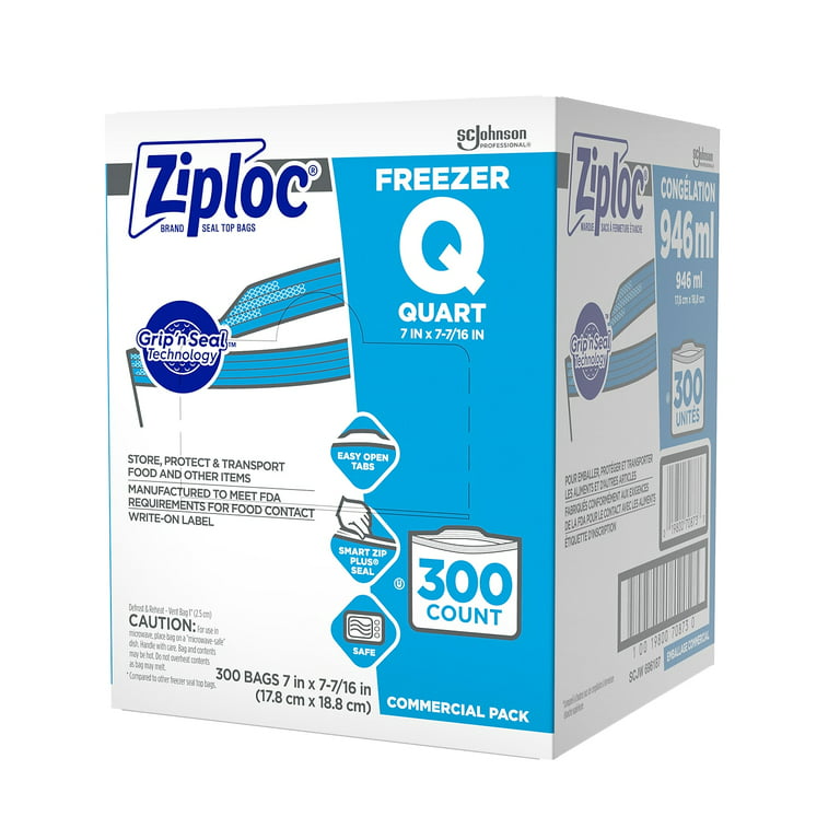 Buy Ziploc Double Zipper Freezer Bag 1 Qt.