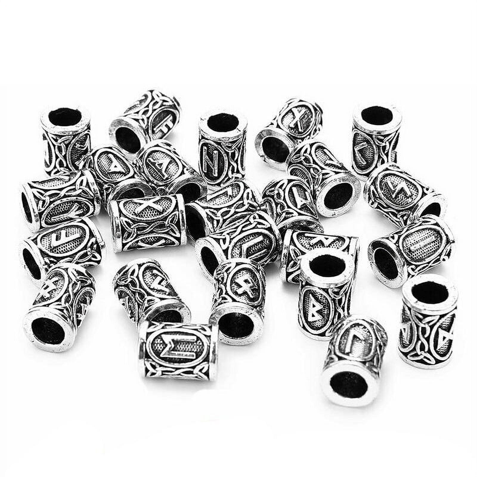 Youme 100 PCS Viking Hair Beads Viking Beard Beads for Men Antique Norse  Hair Tube Beads Silver Dreadlocks Jewelry Beads Charms for Men Women Hair  Braiding Accessories Necklace DIY Hair Decoration Style