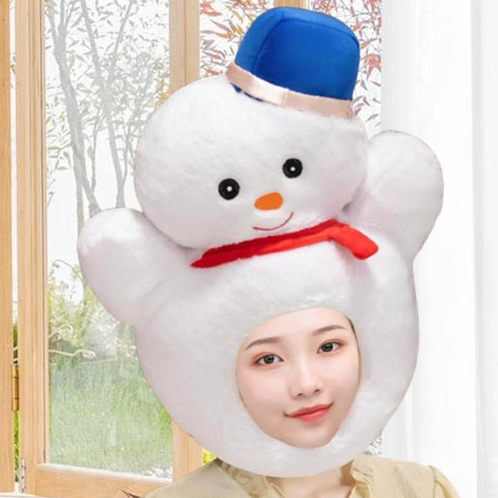 yuksok Snowman Hat Funny Selfie Hat Fancy Dress Headdress Xmas Decoration Plush Cap for