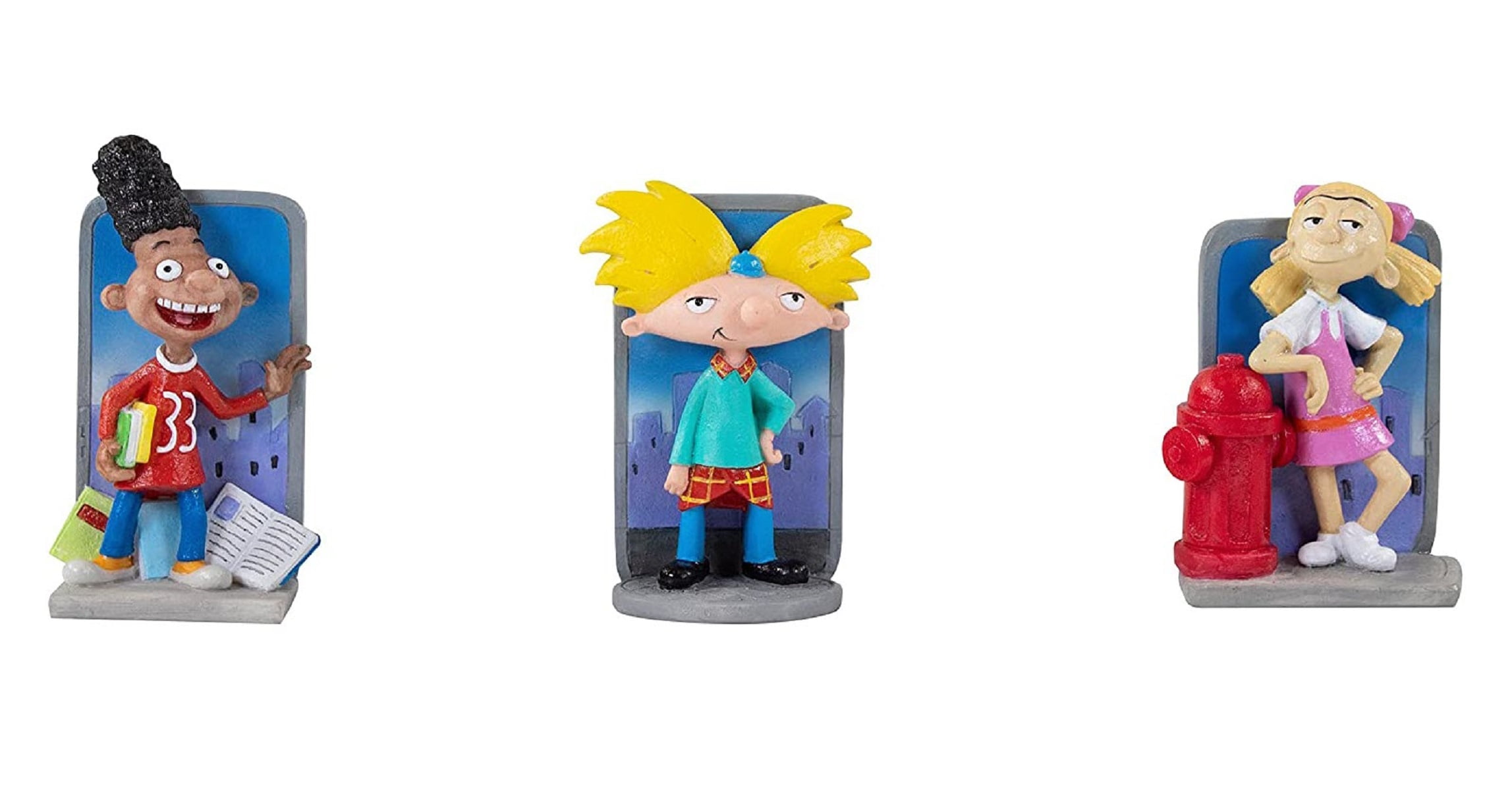 Penn-Plax Hey Arnold 3-Piece Aquarium Decoration Bundle – Includes Arnold, Gerald, and Helga – Small