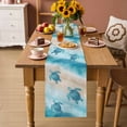 thumbnail image 2 of Blue Coastal Table Runner 72 Inches, Sea Turtle Beach Nautical Seaside Ocean Bed Runner Dresser Scarves Tabletop for Indoor Outdoor Parties/Ceremony/Banquet, 18" x 72", 2 of 9