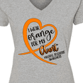 thumbnail image 4 of Inktastic I Wear Orange for my Aunt Multiple Sclerosis Awareness Women's V-Neck T-Shirt, 4 of 5