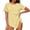 Yellow, variant on Women's Casual Split Side Tops Trendy Crewneck Knot Short Sleeve Tee with Ruched Asymmetrical Hem Blouse