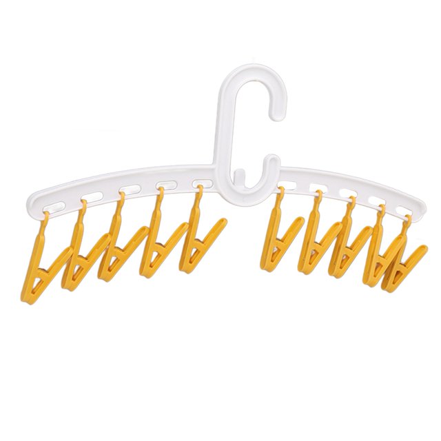 Clothes Drying Rack, 10 Clips Plastic Straight Rod Laundry Drying Rack Portable Sock Underwear Drying Rack For Camping, Holiday