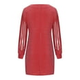thumbnail image 4 of Blczomt Red Womens Holiday Dress Mini Birthday Party Long Sleeve Sparkly Bodycon V Neck Sequin Sexy Dresses, 4 of 5