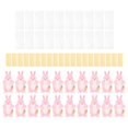 thumbnail image 3 of Luzkey 20Pcs Easter Gift Bags with Pink Rabbit Greeting Cards Transparent Bags Multifunctional Lovely Lightweight Candy Cookie Bags, 3 of 8
