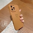 thumbnail image 3 of Compatible with iPhone 13 Pro Max Case, Luxury Double Heart Case with Side Pattern Soft Silicone Shockproof Full Camera Lens Cute Case for iPhone 13 Pro Max 6.7" for Women Girl Brown, 3 of 7