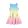 thumbnail image 4 of Abcomgle Girls Dresses Casual A-Line Sleeveless Midi Dress Gradient Loose Crew Neck Swing Sundresses for 4-14t Kids,Beige,12-13Years, 4 of 4