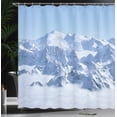 thumbnail image 4 of Ambesonne Winter Shower Curtain, Alps White Wilderness, 69"Wx84"L, White Blue, 4 of 5