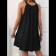 thumbnail image 4 of Vestido de Verano Holgado Sin Mangas, Cuello Redondo, Color Liso, Color Negro, Talla XXL, 4 of 9