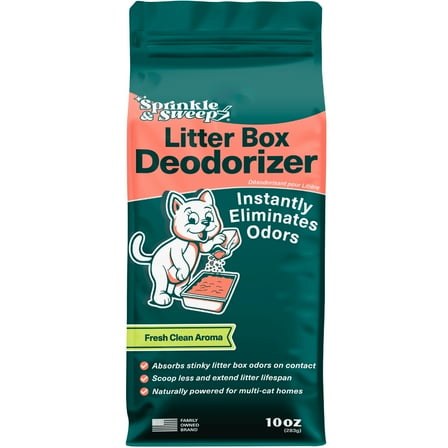 Sprinkle & Sweep Litter Box Deodorizer – Cat Odor Eliminator for Litter Box & Instantly Removes Foul Smells and Urine Odors