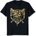 thumbnail image 2 of 100% Cotton Baseball Camo Crossed Bats Pattern T-Shirt, 2 of 5