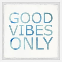 Marmont Hill Good Vibes Only x Framed Wall Art, 12.00" x 1.50"