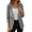 Gray, variant on Open Front Blazer for Women Lightweight Waterfall Lapel 3/4 Rushed Sleeve Cuit Coat Dressy Casual Solid Color Work Outerwear XXL