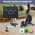 thumbnail image 3 of Máquina de Remo Magnética y de Agua – 16 Niveles de Resistencia Silenciosa – Ergonómica y Plegable – 350/380 kg – Monitor Digital con App – Cardio y Cuerpo Completo – Negro, 3 of 8