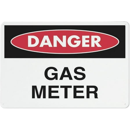 Danger Gas Meter Sign 12 X 8 Inches Aluminum Sign Reflective - Uv Protected, Waterproof, Weatherproof And Fade Resistant - 4Pre-Drilled Holes