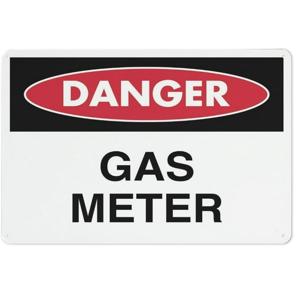 Danger Gas Meter Sign 12 X 8 Inches Aluminum Sign Reflective - Uv Protected, Waterproof, Weatherproof And Fade Resistant - 4Pre-Drilled Holes