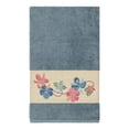 thumbnail image 2 of Authentic Hotel and Spa  Turkish Cotton Floral Vine Embroidered Teal Blue 3-piece Towel Set, 2 of 4