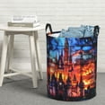 thumbnail image 6 of Gukieu Magical Stained Glass Castle Print Round Dirty Clothes Bag, Waterproof Standing Home Bathroom Storage Basket Car Trunk Storage Bag-Small, 6 of 6