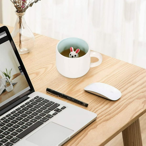 Taza de café 3D, taza interior de caballo bebé, las mejores tazas de parejas de taza de cacao (caballo blanco)