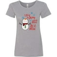 thumbnail image 3 of Inktastic Christmas Let It Snow Cute Snow Man with Snowflakes Women's T-Shirt, 3 of 5