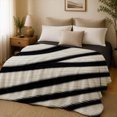 thumbnail image 3 of Abstract Black White Stripe Flannel Fleece Blanket Modern Pattern Soft Cozy Throw Blanket Sofa Bed Decor SPXUBZ 60"x50", 3 of 5