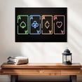 thumbnail image 2 of Elephant Stock Neon Playing Cards Wall Art - Horizontal Canvas Wall Art - Living Room Wall Decor - Hobbies And Lifestyle Canvas - Black And Green Decor - 24" x 16", 2 of 8
