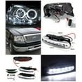 thumbnail image 2 of Spec-D Tuning Chrome Halo Projector Headlights w/ LED Fog Lamps Compatible with 2004-2008 Ford F150 Left + Right Pair Headlamps Assembly, 2 of 2