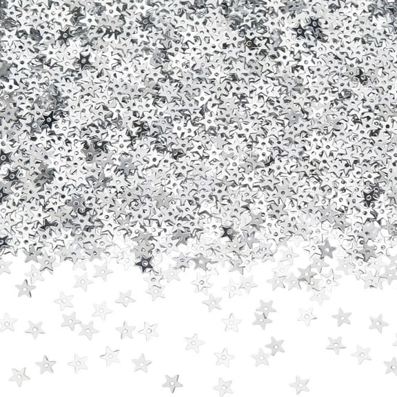 10000Pcs Silver Star Sequins Mini Hollow Star Sequins Embroidery Tiny Sew on Sequin with Holes DIY Loose Sequin