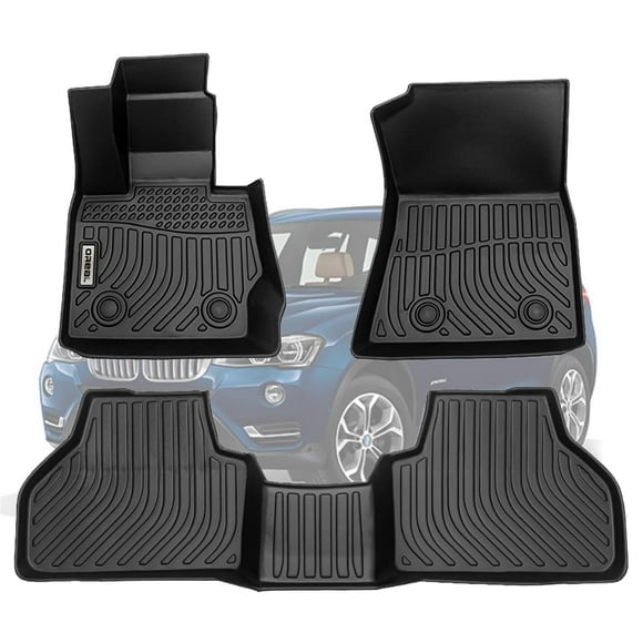 orealtrend Black Floor Mats Replacement for BMW X3 F25 2011 2012 2013 2014 2015 2016 2017 Heavy Duty All Weather Guard Front and Rear Car Liners Carpet-Custom Fit-Tough/Durable/Odorless