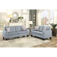 thumbnail image 2 of Pemberly Row 18.5" Contemporary Microfiber Fabric Tufted Loveseat in Gray, 2 of 7