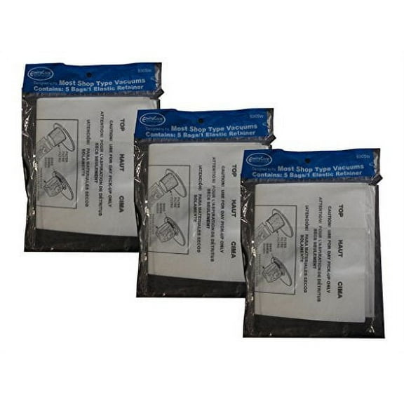 15 ShopVac 1 Gallon Wet/Dry Shop Vac Vacuum Bags with Elastic Retainer 90101, 90107