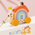 thumbnail image 2 of Wooden Blocks 1 Set Parent-child Toys Smooth Surface Innovative Children Rainbow Snail Drag Car Toy, 2 of 4