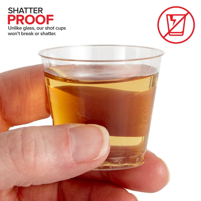 Stock Your Home 1000 Disposable Clear Plastic Shot Glasses 1oz
