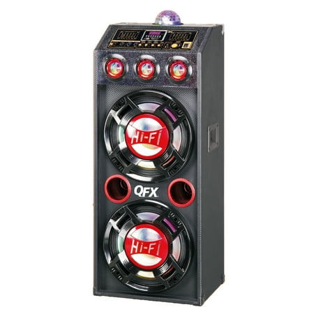 QFX SBX-412207 Dual 12" 4,000W Bluetooth Cabinet Speaker with Disco Light
