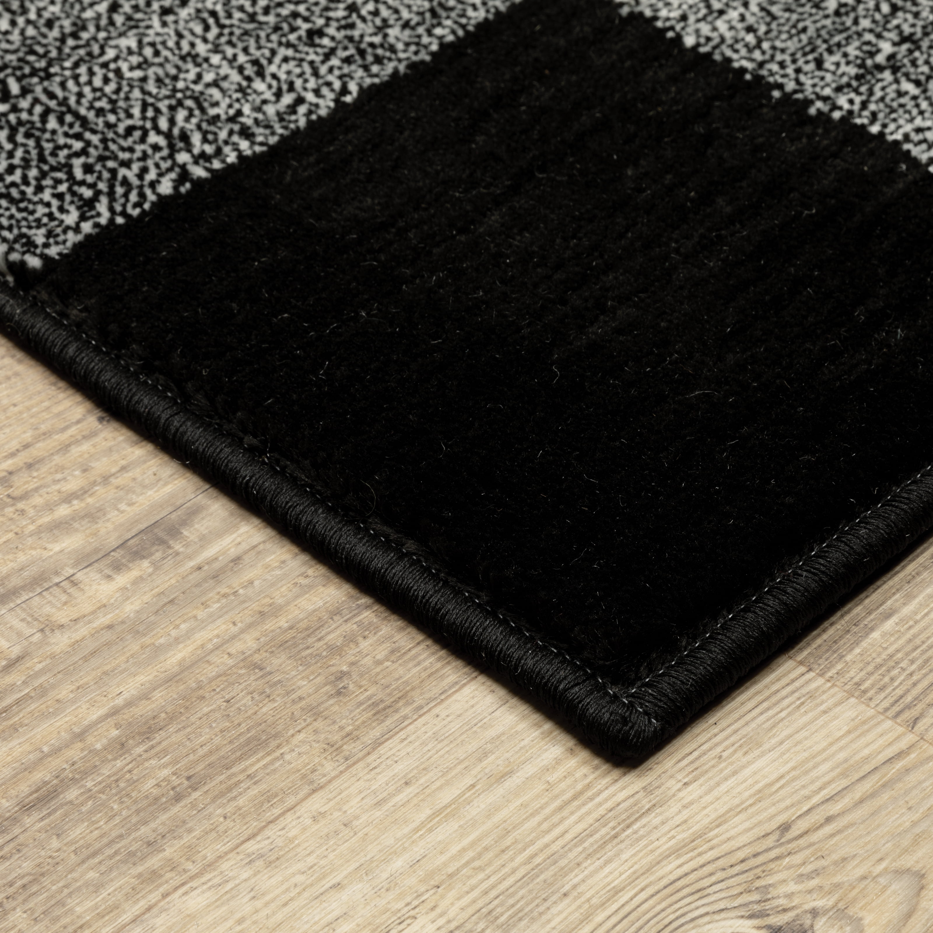 Avalon Home Gracie Gingham Plaid Area Rug, 1'10" X 7'6" Runner, Black/ Ivory