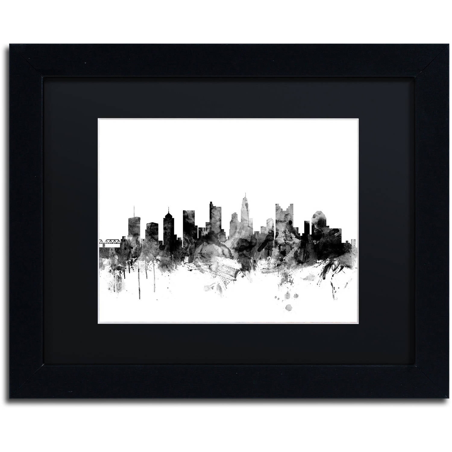Trademark Fine Art "Columbus Ohio Skyline B&W" Canvas Art by Michael