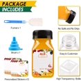 thumbnail image 4 of Baomifa-12 Pcs Mini Bouteilles de Jus en Plastique 4oz avec Bouchons pour Jus & Smoothies, Bouteilles Vides Réutilisables Transparentes avec Étiquette, Entonnoir et Brosse, Contenants de Boisson en Vrac avec Couvercles pour Mini Réfrigérateur, 4 of 4