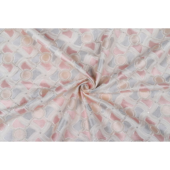 TRILOKI Multicolor2 Poly Raw Silk Embroidery DIY Arts & Crafts, Sewing, Wedding Dress, Crafts, Inches 44, 38 Work By The Yard