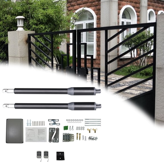 Heavy Duty Automatic Dual Swing Gate Opener Kit with Remote Control