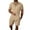 Khaki, variant on Mens Spring And Summer Leisure Sports Comfortable Breathable Sweat Absorbing Short Sleeved Shorts Two Piece Set