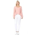 thumbnail image 6 of Women's Long Sleeve Wide V-Neck with Side Slit Oversize Pullover Sweater MK8219-BUR-M-BD, 6 of 6