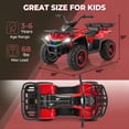 thumbnail image 4 of VIBESPARK 24V Ride on ATV for Kids Ages 3-6, 200W Four Wheeler Quad with 3.2 mph Max Speed, Colorful LED Lights, Music, 2 Storage Spaces, Ride On Toys for Boys Girls, Red, 4 of 7