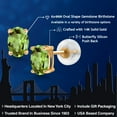 thumbnail image 2 of Gem Stone King 14K Yellow Gold Oval Green Peridot Stud Earrings for Women Men (1.00 Cttw, Gemstone August Birthstone, Oval 6X4MM), 2 of 6