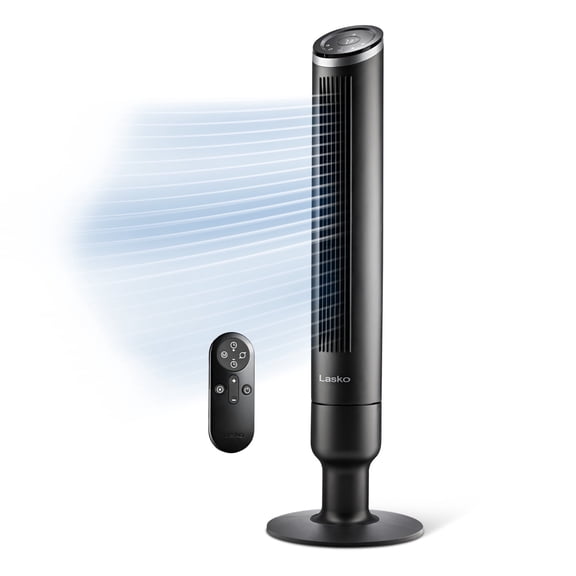 Lasko Apex 42" 6-Speed Tower Fan, 29 ft/s Airflow, Carbon X Filtration and Remote, Black, RST200