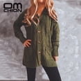 thumbnail image 5 of LOVE DOCK Winter Clothes Women 2021 Winter New Single Breasted Pockets Knitted Cardigan Women Loose Twist Long Sweater Coat, 5 of 6